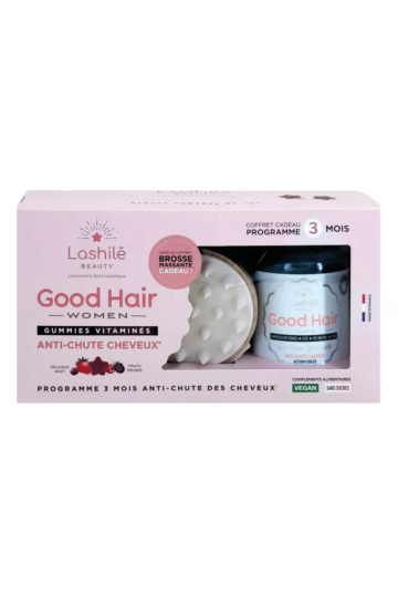 Trio GOOD HAIR 3x60 Gummies + Brosse Massante LASHILÉ