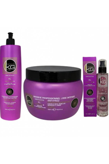 KERAGOLD Trio Sans Sulfates : Shampoing 500ml + Masque 500ml + Sérum 100ml - Kératine & Protéine de Soie