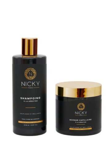 Shampoing et Masque capillaire à la kératine NICKY 500ml