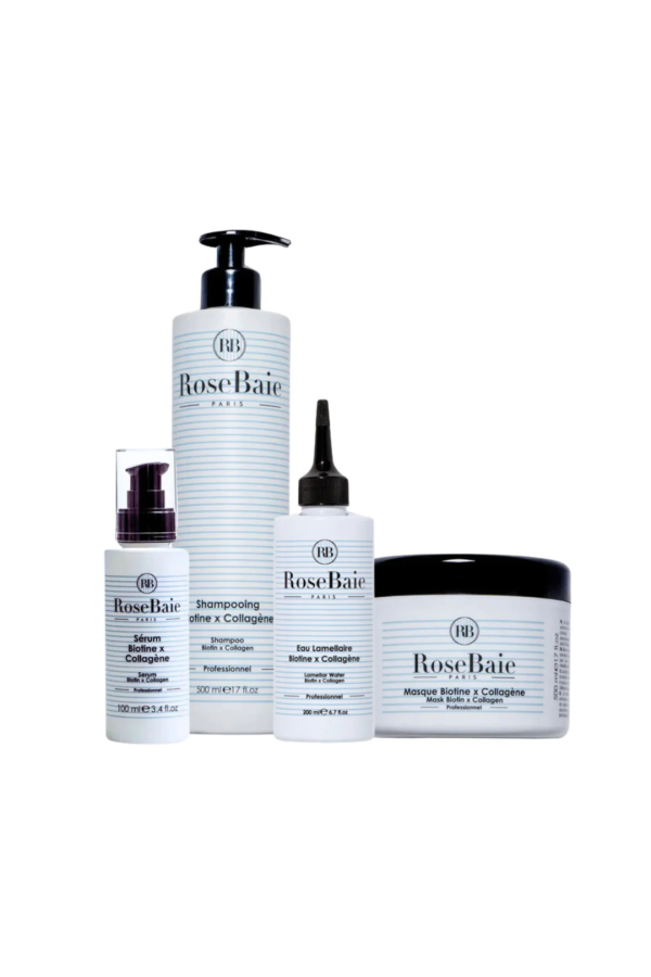RoseBaie routine Biotine et Collagène 4 produits