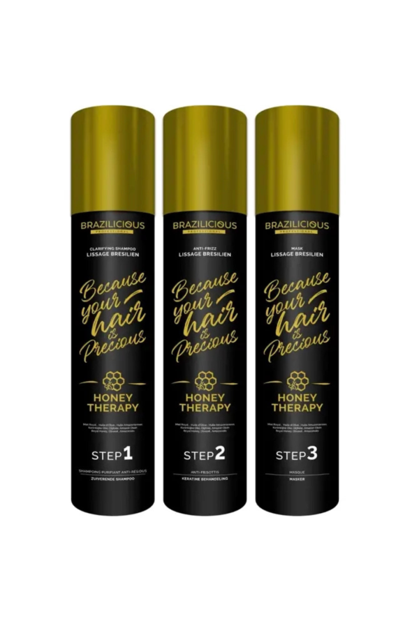 Lissage à la Kératine Brazilicious Honey Therapy 3x1000ml