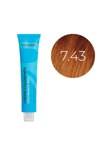 Coloration d'oxydation 7.43 Blond Cuivré Doré Générik 100ml