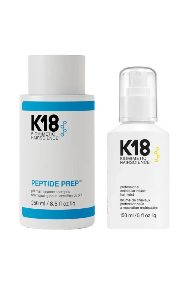 K18  Shampoing peptides détoxifiant & brume réparatrice sans rinçage