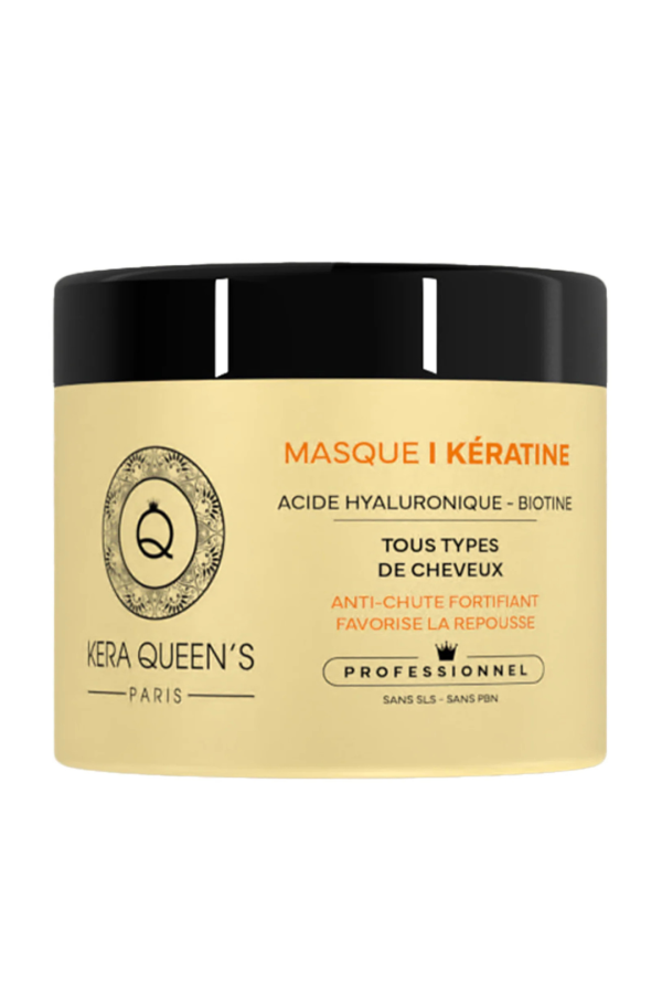 Kera Queen'S  Masque nourrissant - Kératine, acide hyaluronique & biotine 500ml