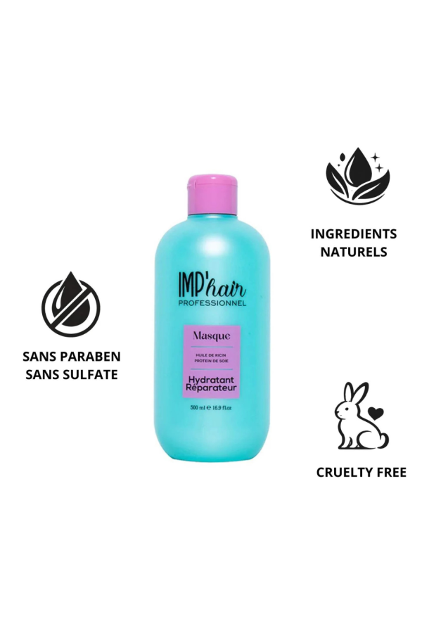 Masque HYDRATATION POUSSE ricin et protéine de soie IMP'HAIR 500ML