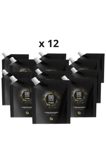 Pack de 12 poudres décolorantes 9 tons BBHair Plex GENERIK 500GR
