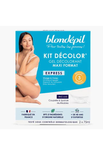 Kit Décolor express - Gel décolorant Visage & Corps - 2X75ml Blondépil