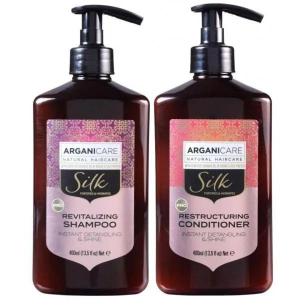 ARGANICARE Coffret Shampooing + Après-shampooing Protéine de Soie