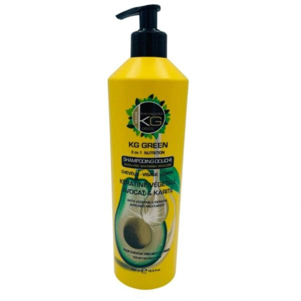 Shampoing-douche 3en1 nutrition Keragold Green 500ml